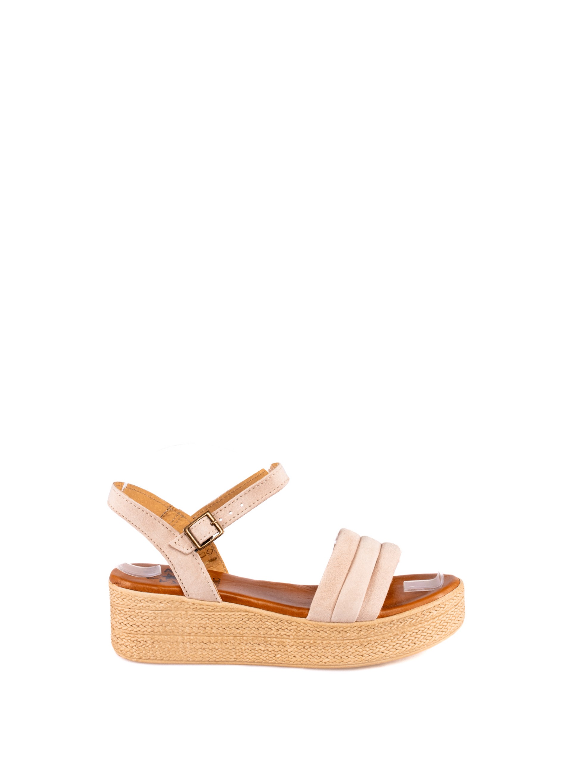 Sandália de plataforma em camurça