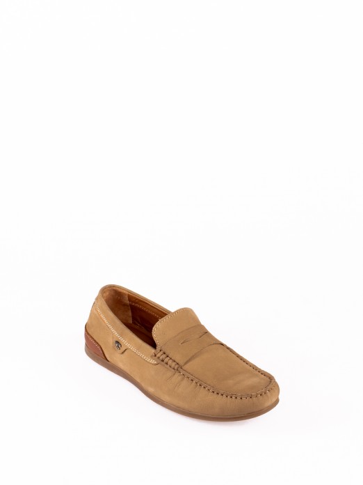 Mocassim em Pele Nobuck Camel Active