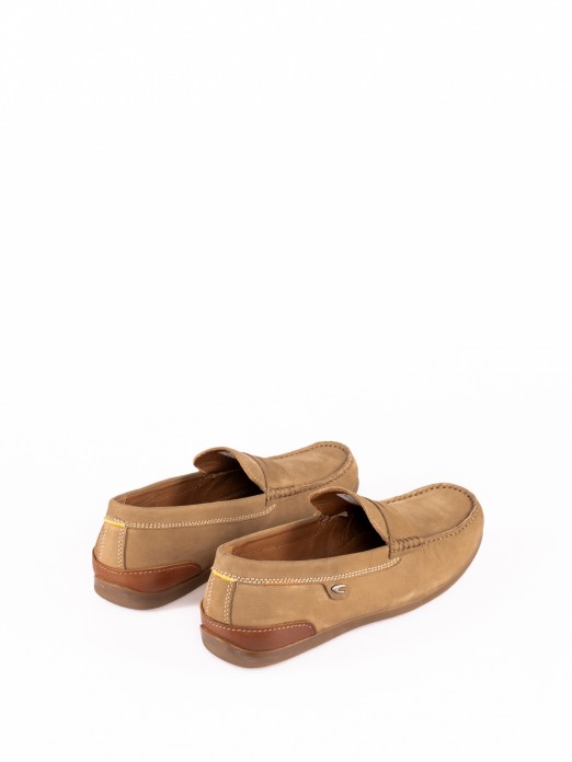 Mocassim em Pele Nobuck Camel Active
