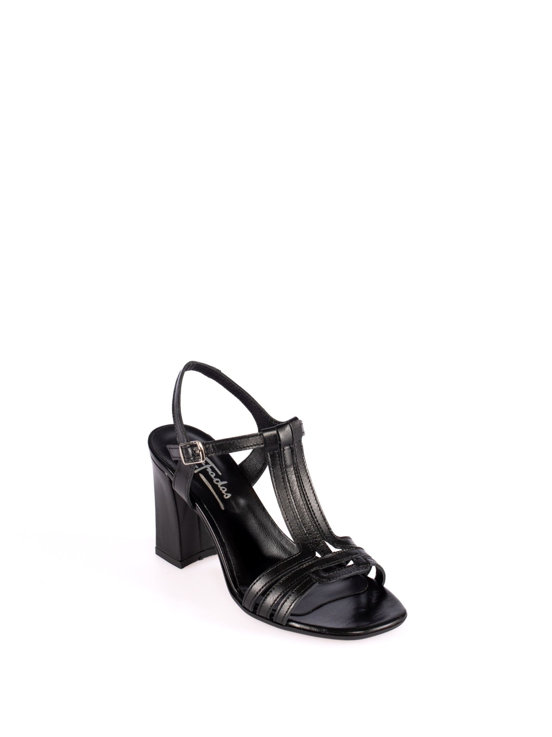 High Heel Sandal with Leather Instep Straps
