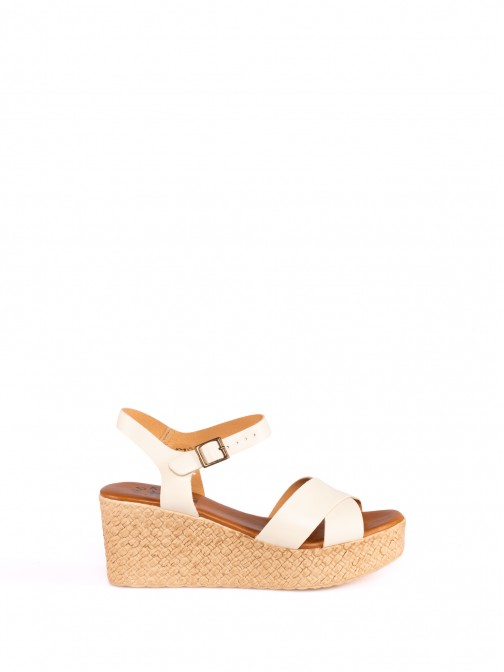 Wedge Sandal in Leather