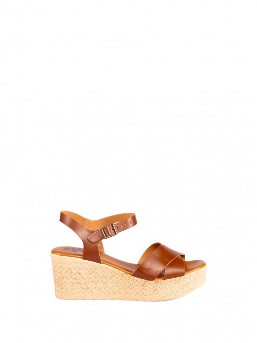 Wedge Sandal in Leather