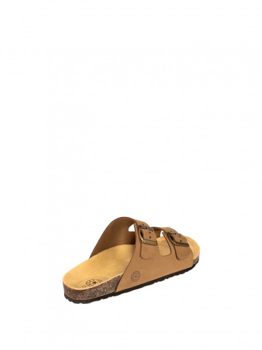 Bio Slipper with Two Buckles in Nubuck