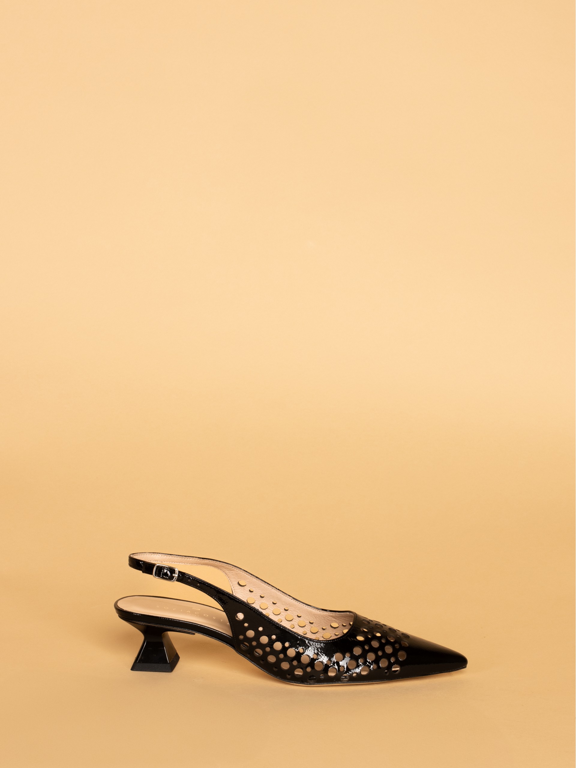 SOFIA COSTA Patent Leather Perforated Shoe