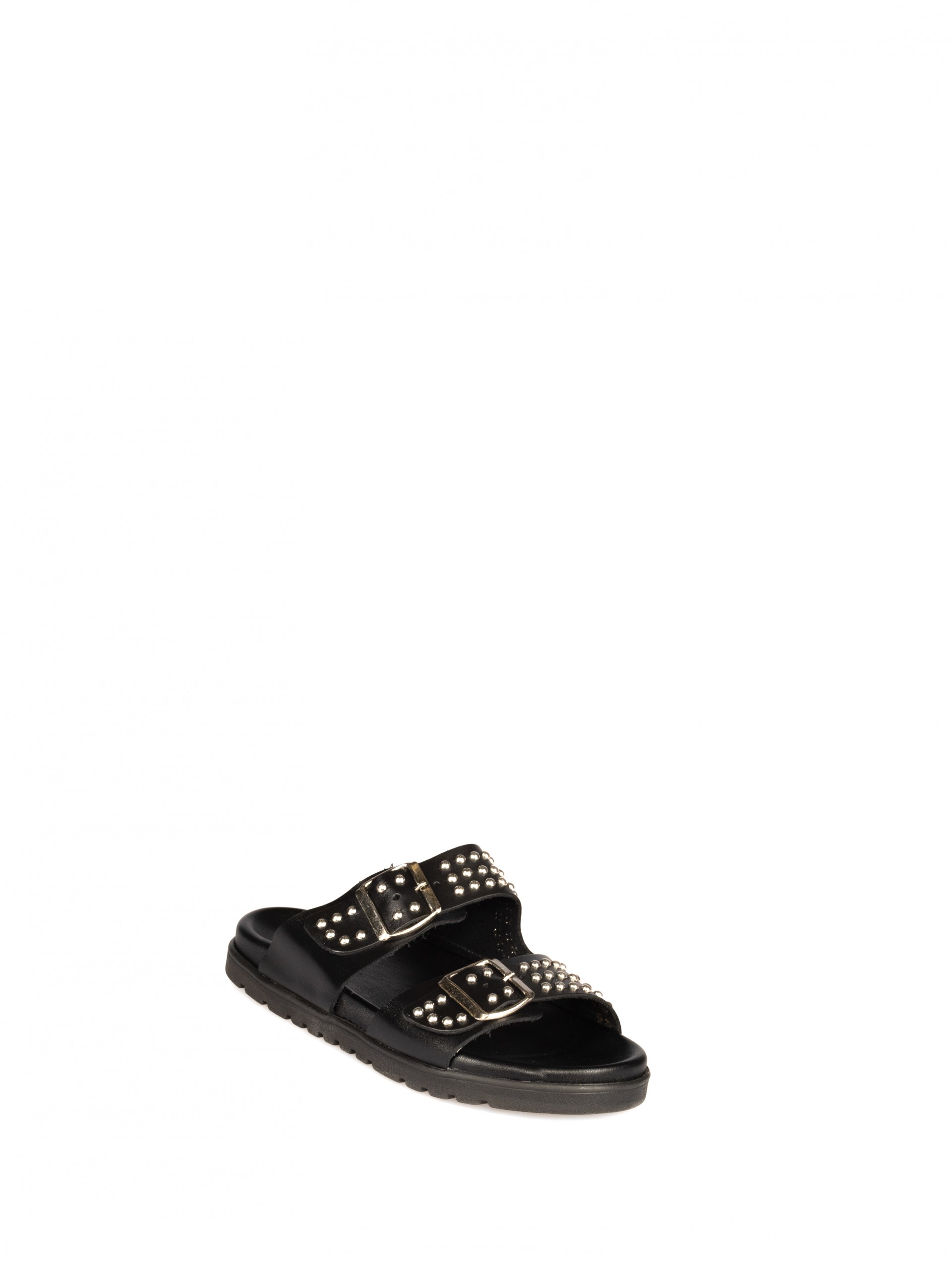 Chinelo Bio com Fivelas e Tachas em Pele