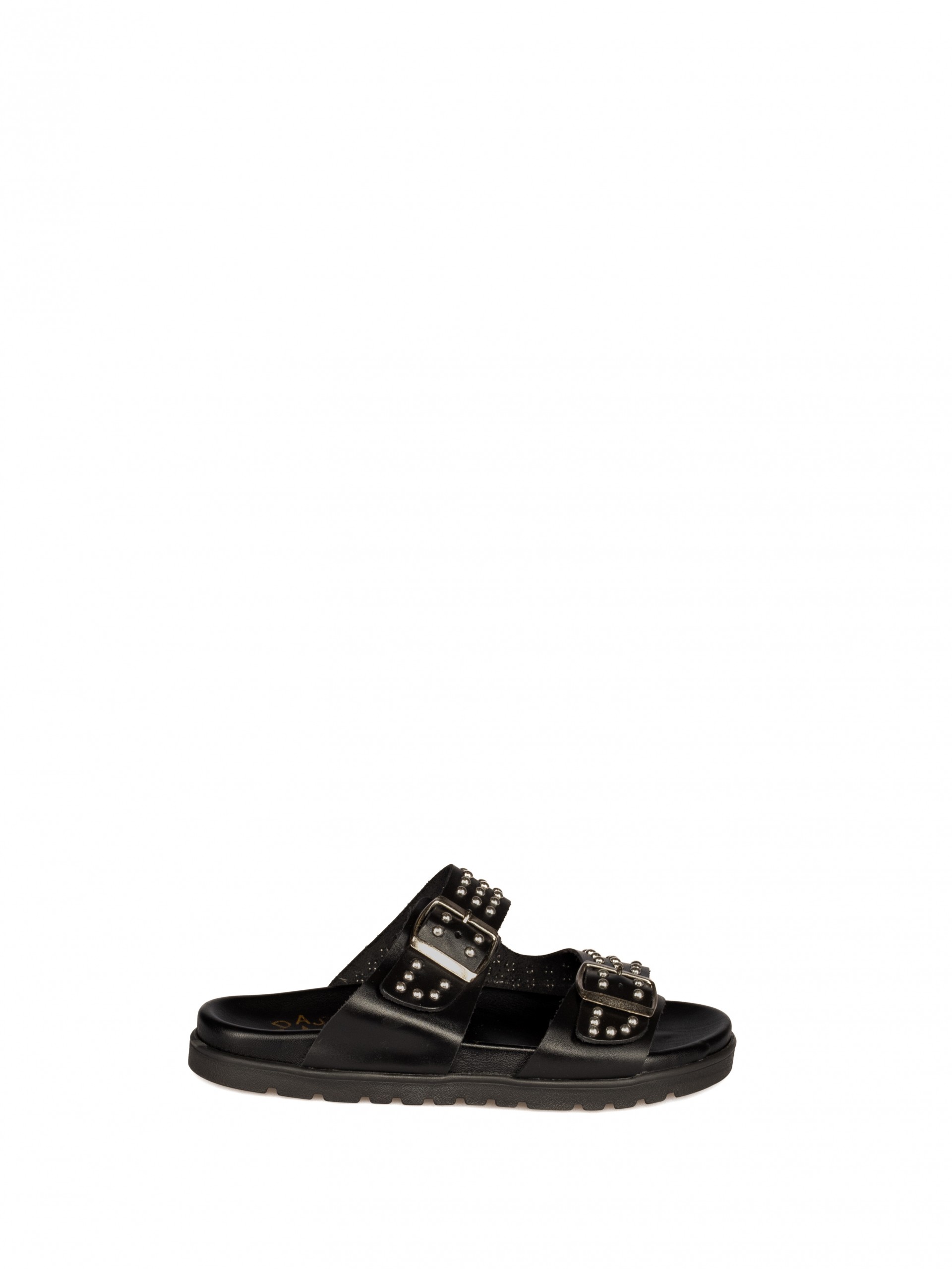 Chinelo Bio com Fivelas e Tachas em Pele