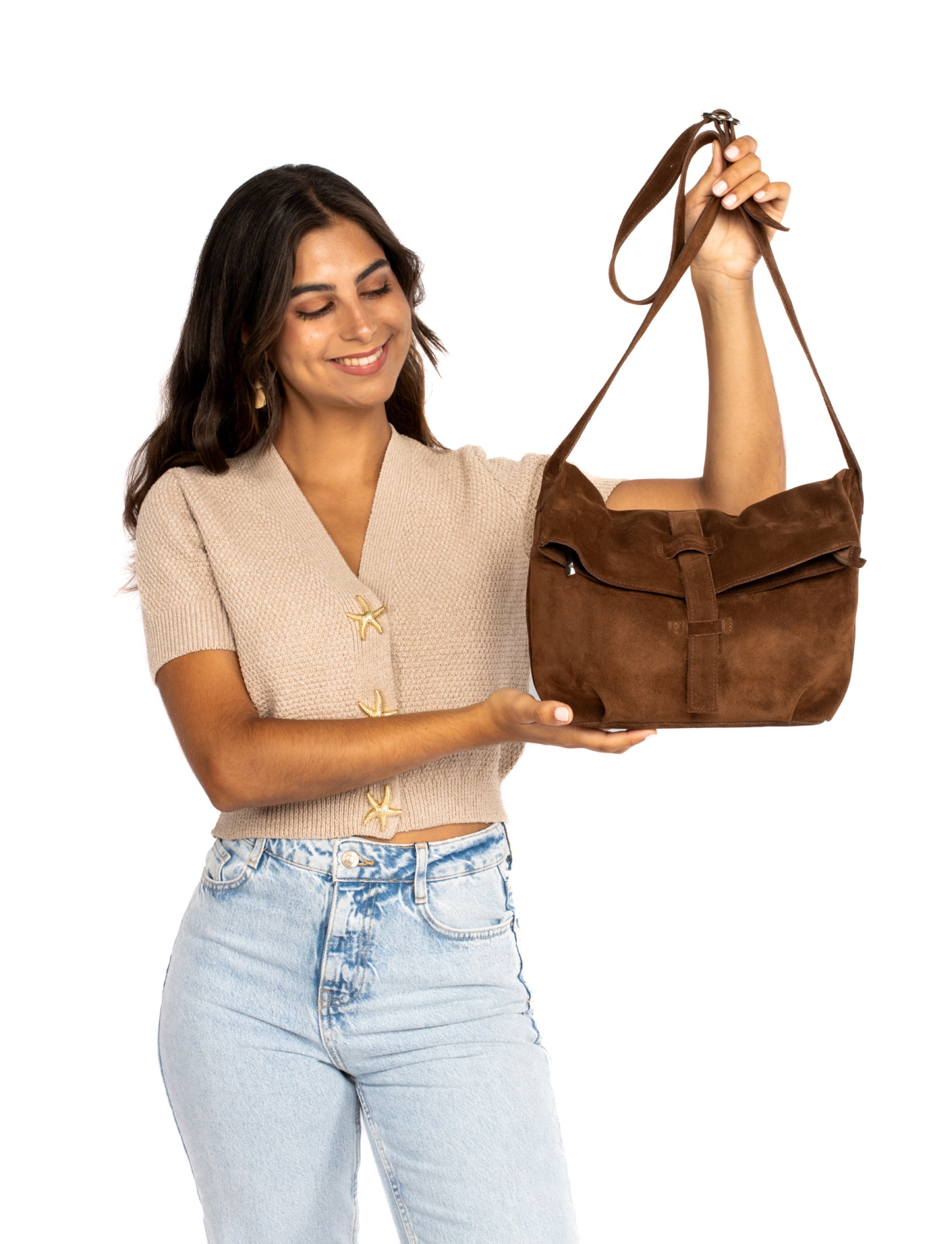 Mala a Tiracolo em camurça