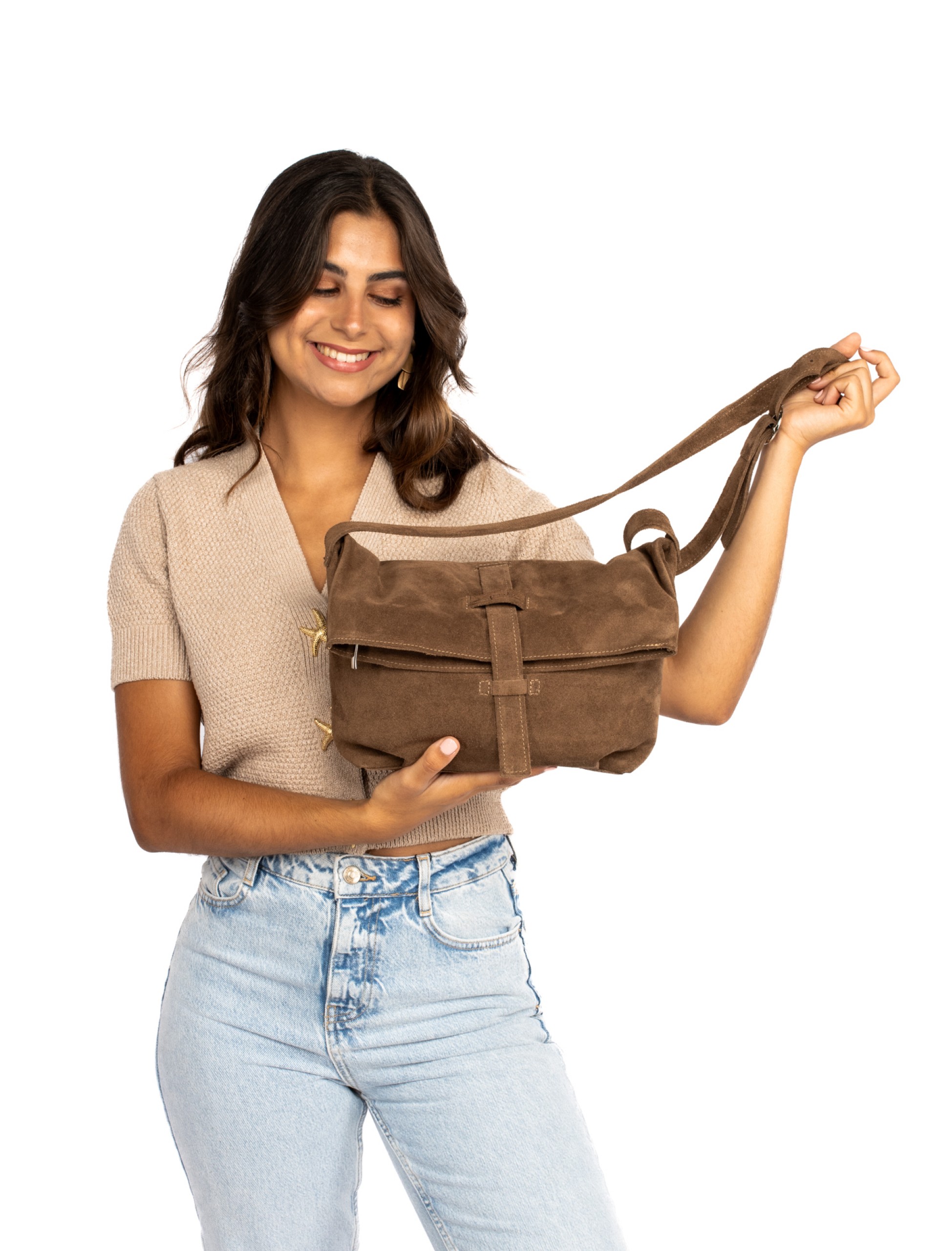 Mala a Tiracolo em camurça