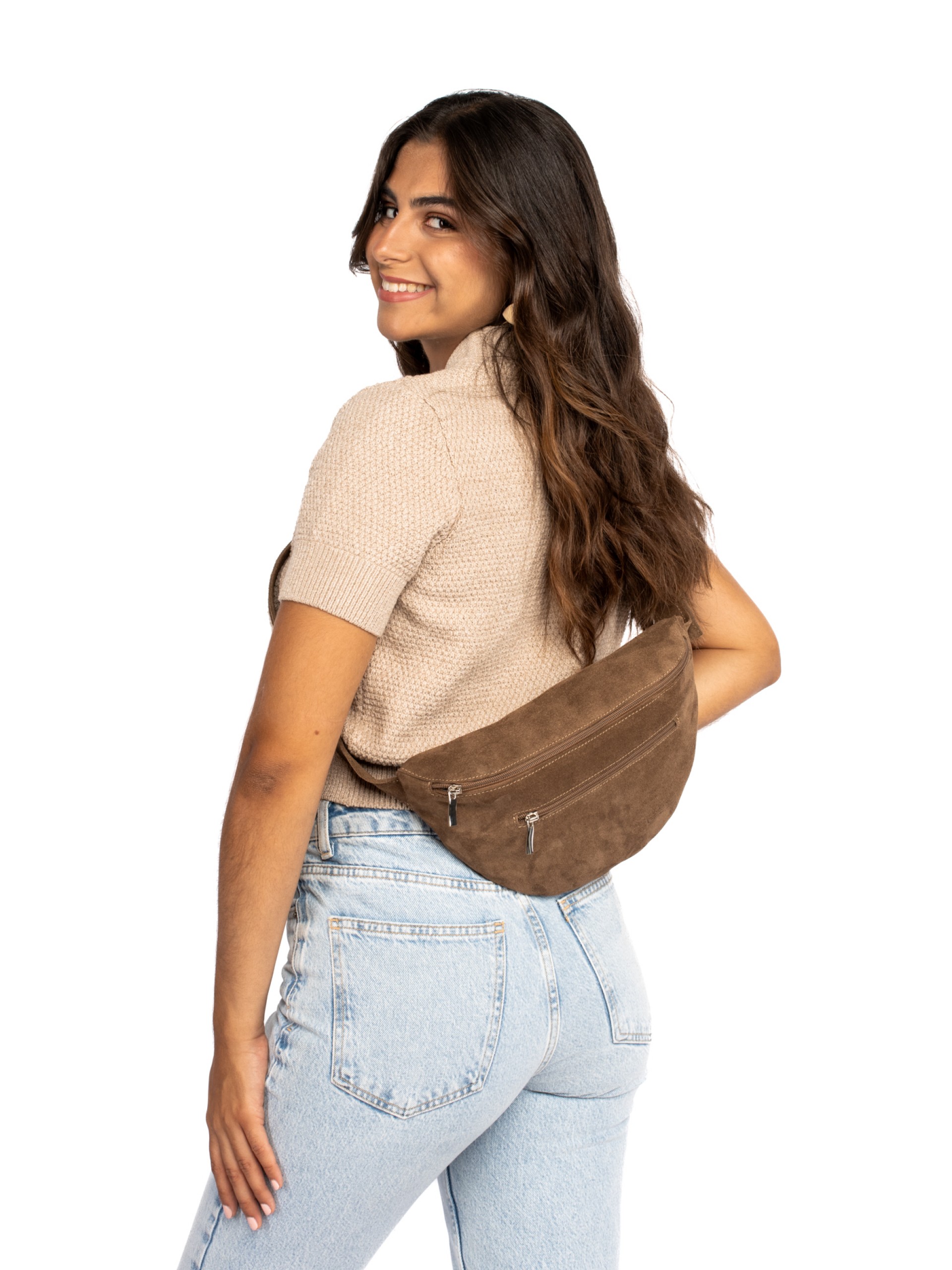 BOLSA CINTURA EM CAMURÇA