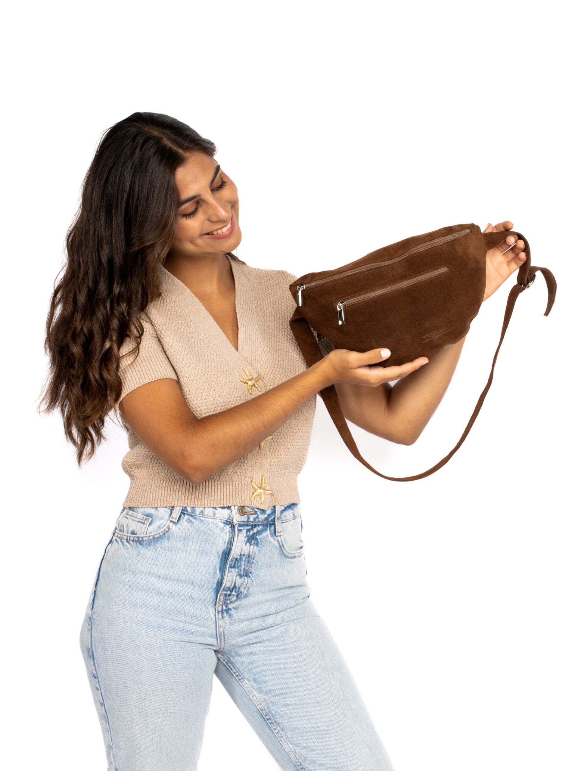 BOLSA CINTURA EM CAMURÇA