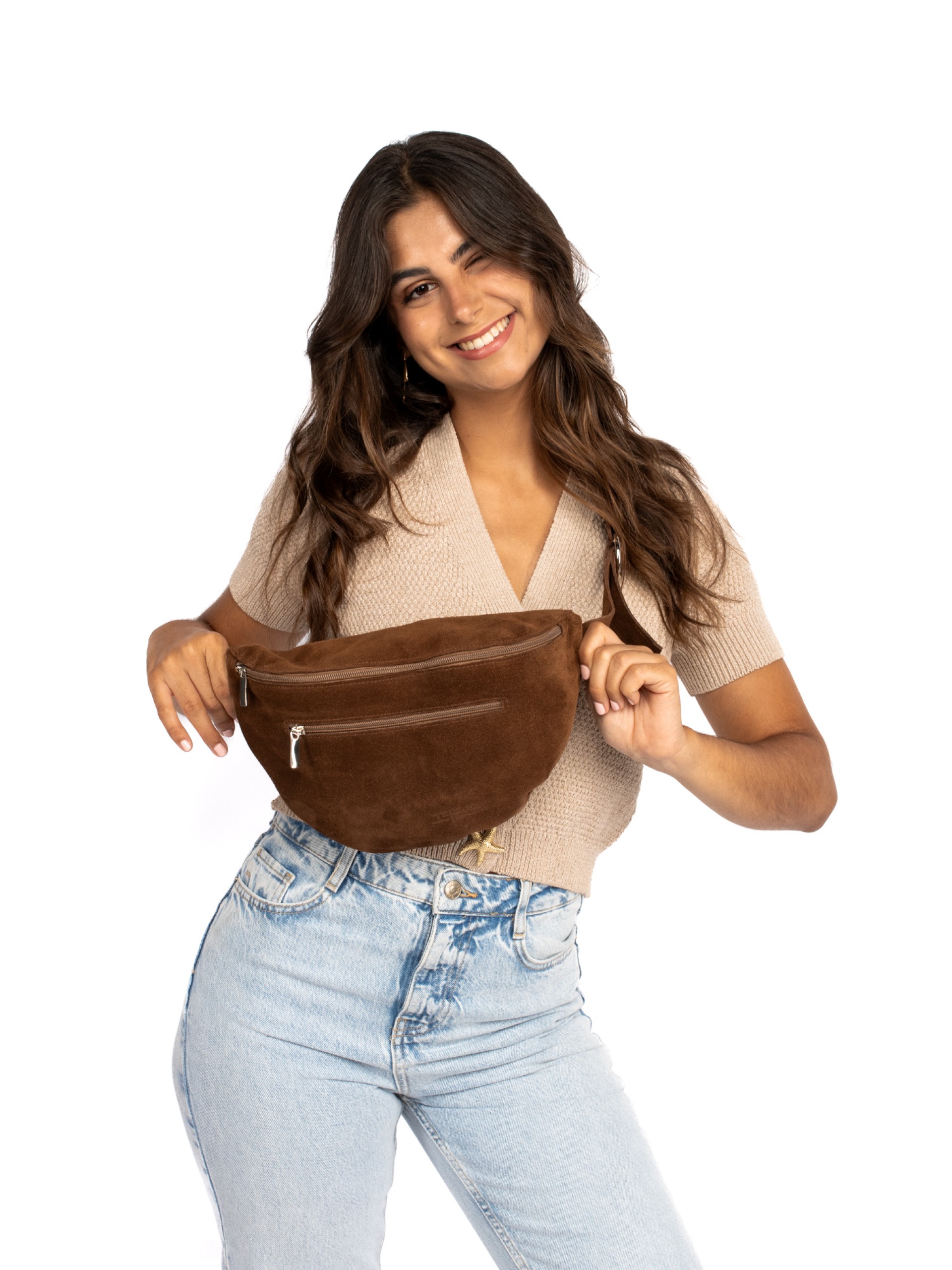 BOLSA CINTURA EM CAMURÇA