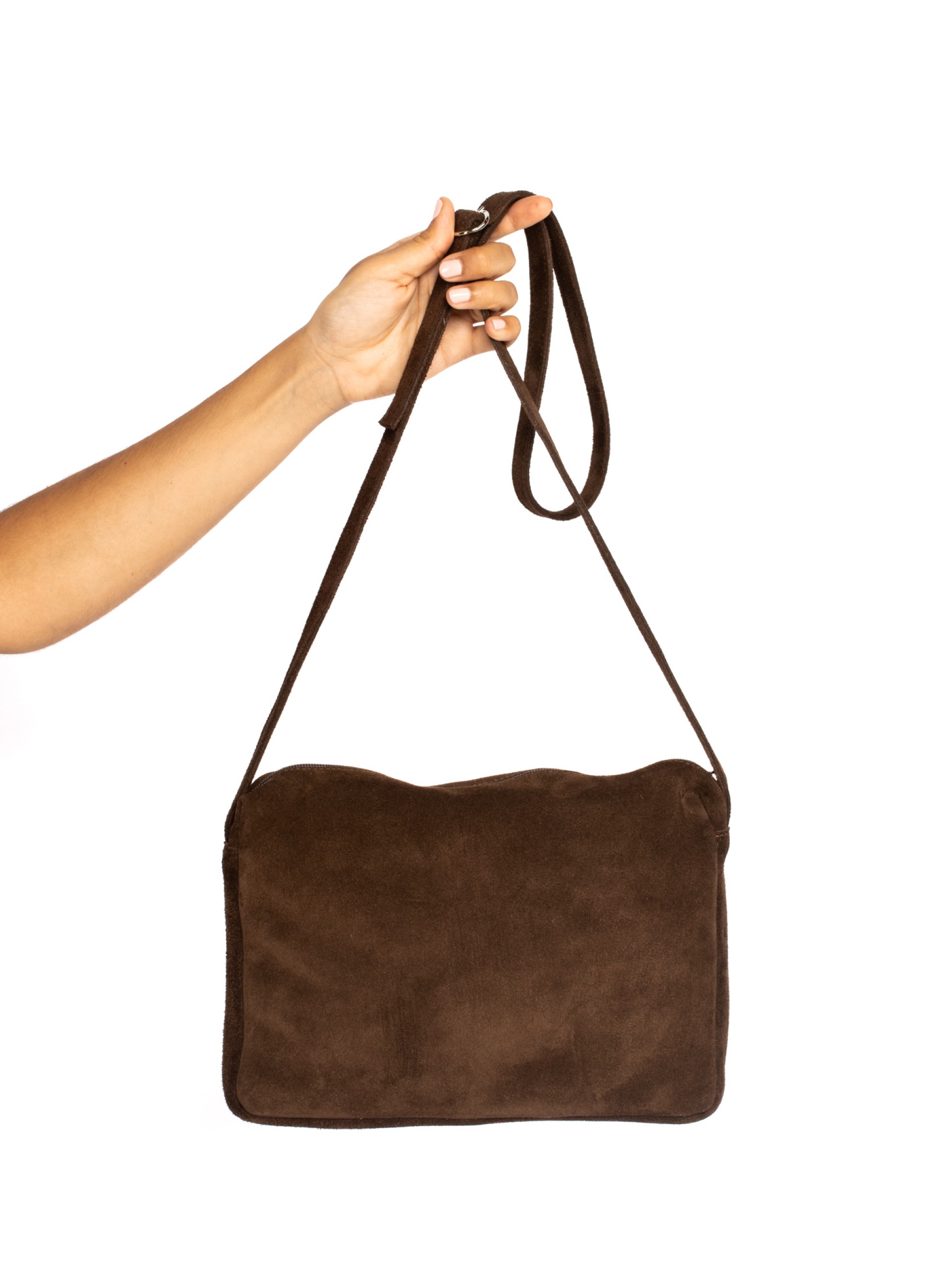 Mala a Tiracolo em Camurça e Pêlo com Bolso