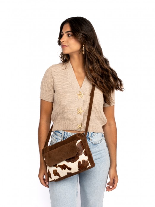 Mala a Tiracolo em Camurça com Bolso Mala a Tiracolo em Camurça com Bolso