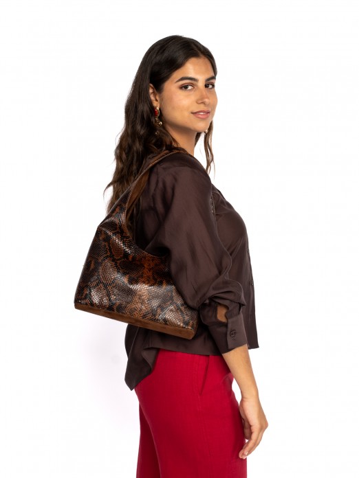 MALA DE OMBRO EM CAMURA e PELE ANIMAL PRINT
