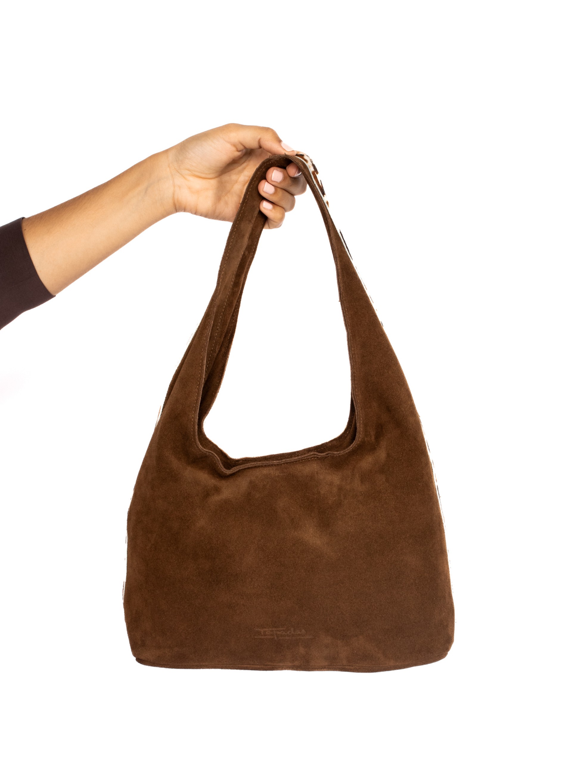 MALA DE OMBRO EM CAMURÇA e PÊLO