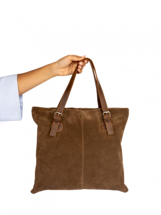 MALA DE OMBRO EM CAMURA E PELE  COM BOLSO