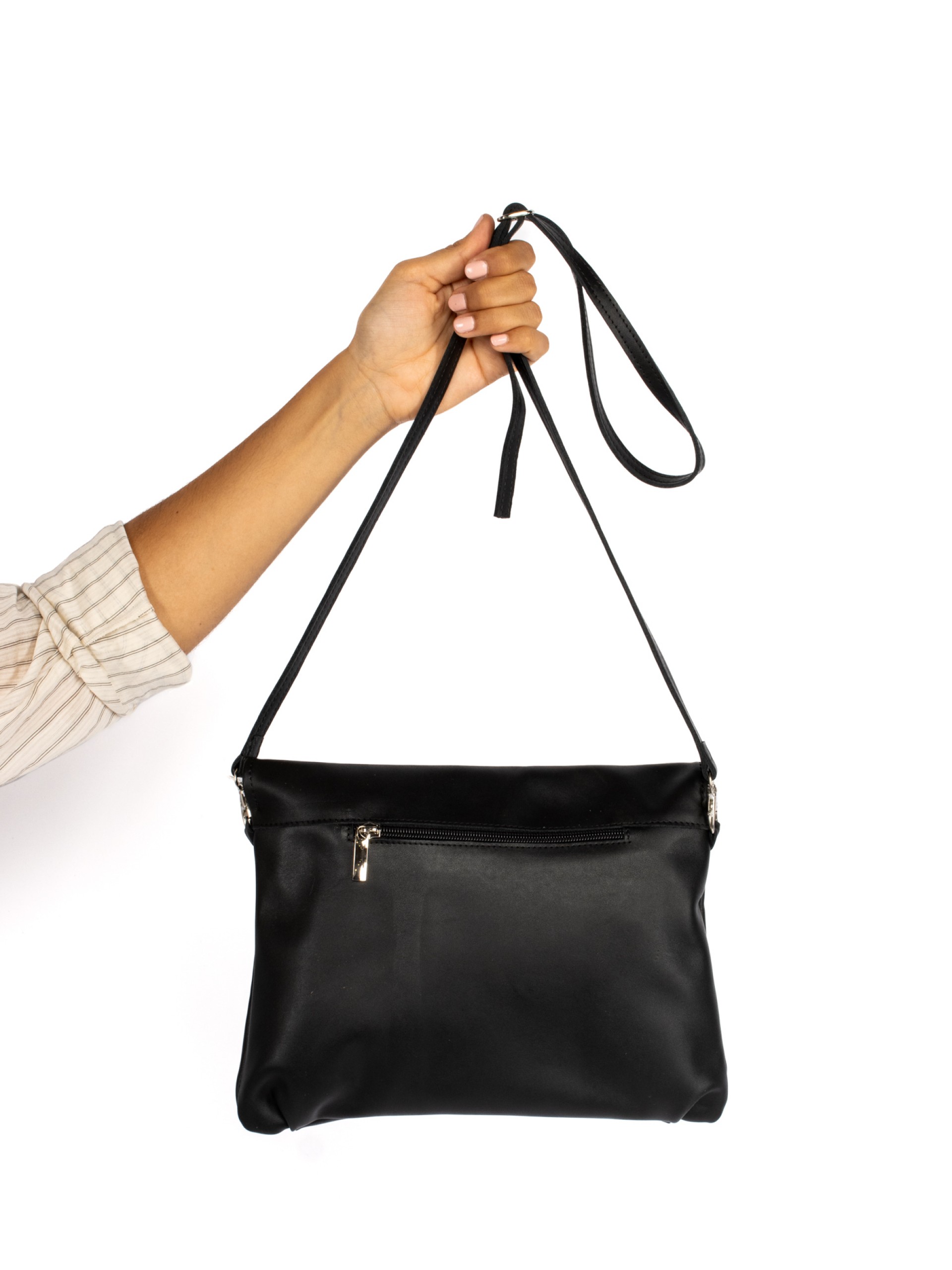 MALA TIRACOLO EM PELE COM FLOR