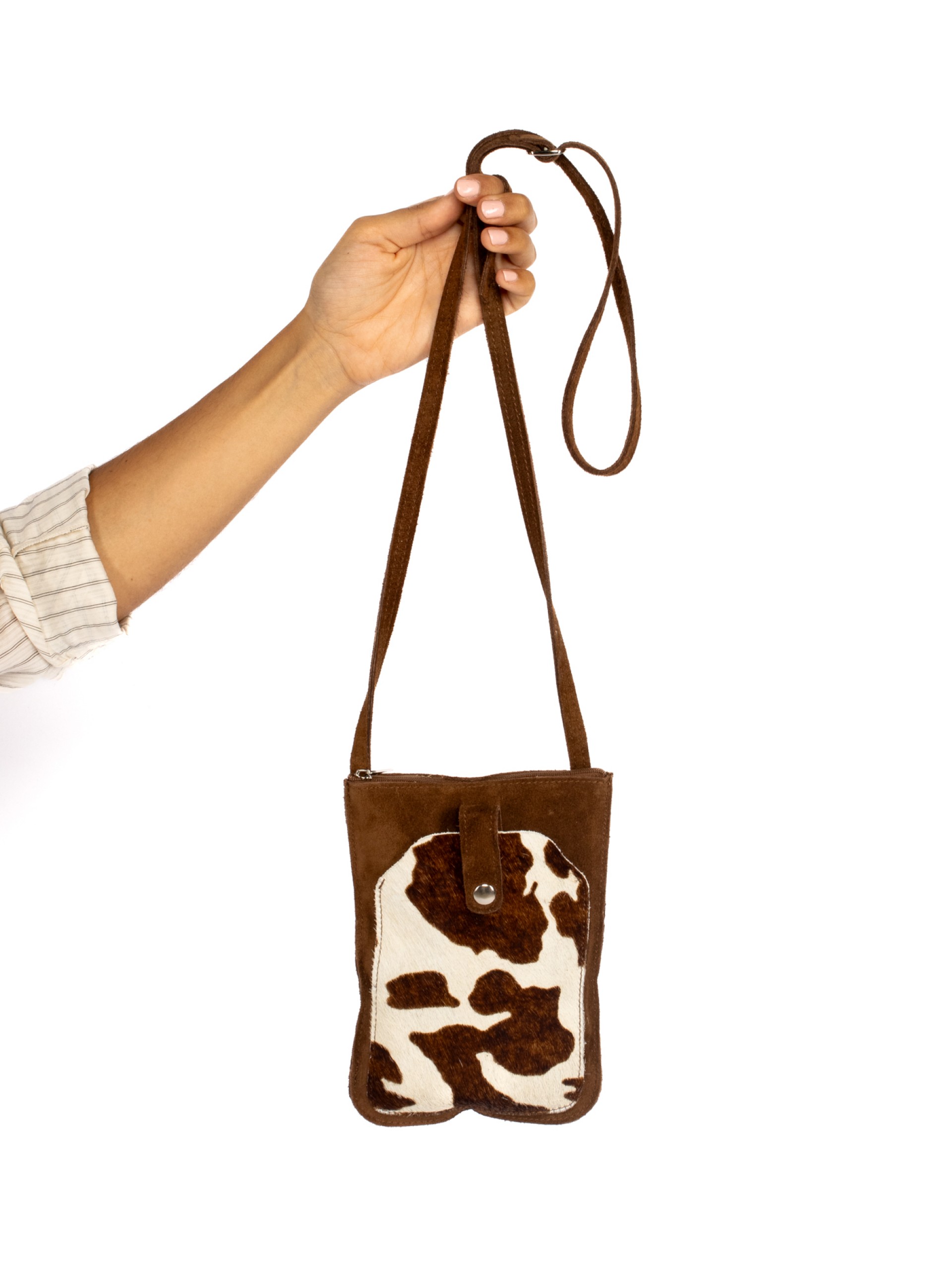 MALA TIRACOLO EM CAMURÇA E BOLSO EM PÊLO