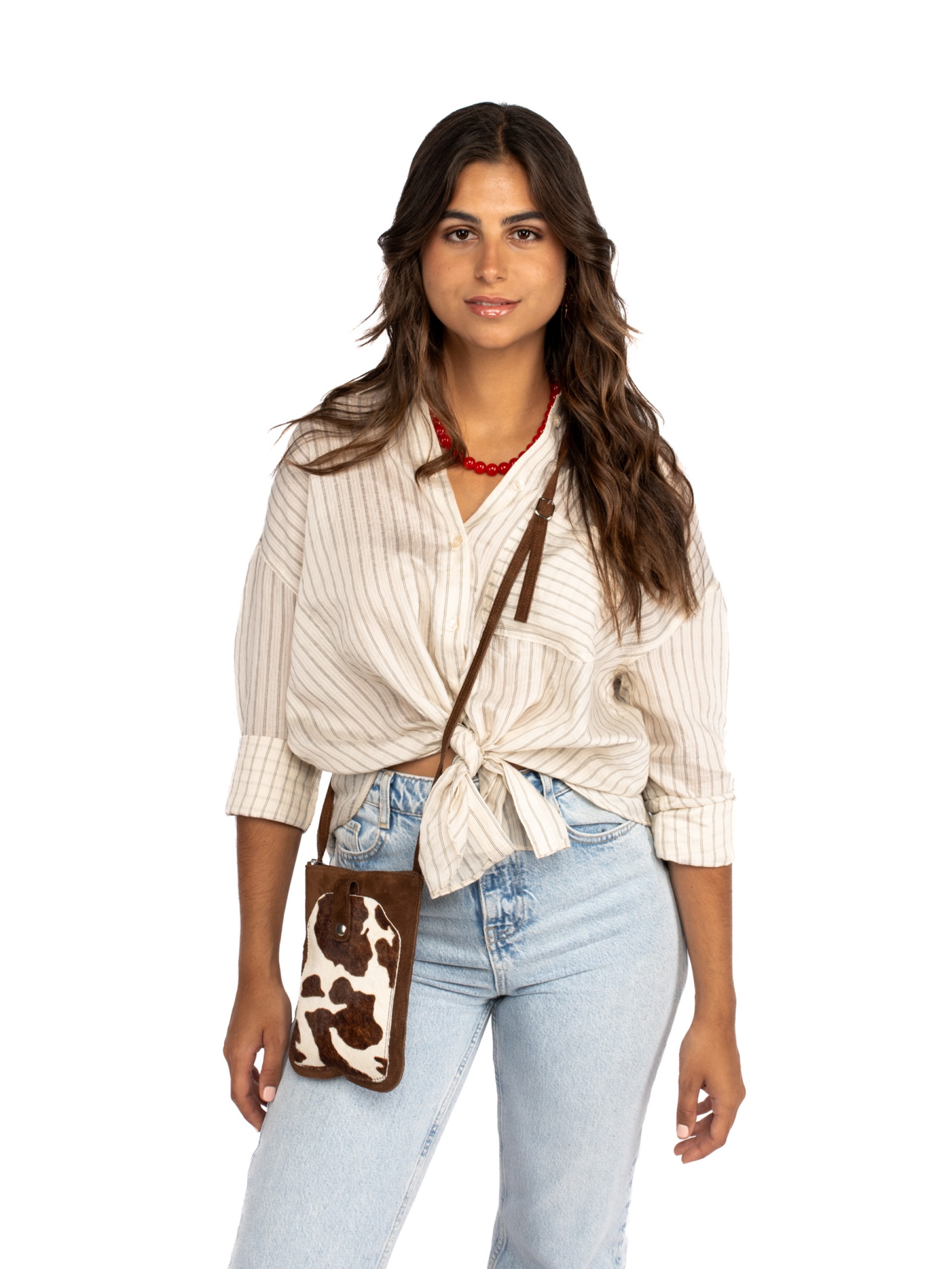 MALA TIRACOLO EM CAMURÇA E BOLSO EM PÊLO