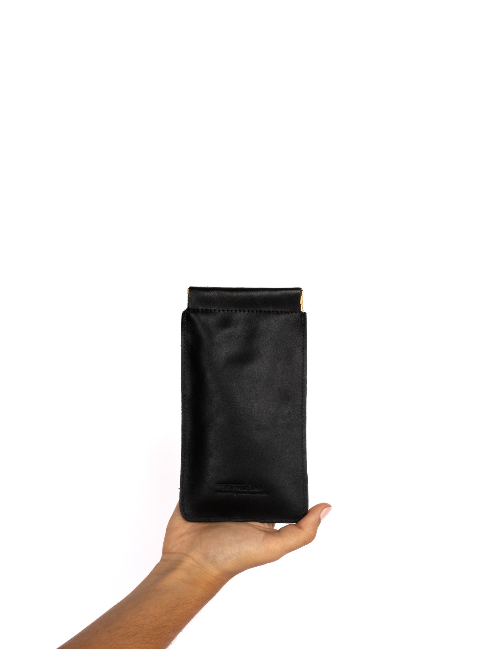 Bolsa de óculos em pele e animal print