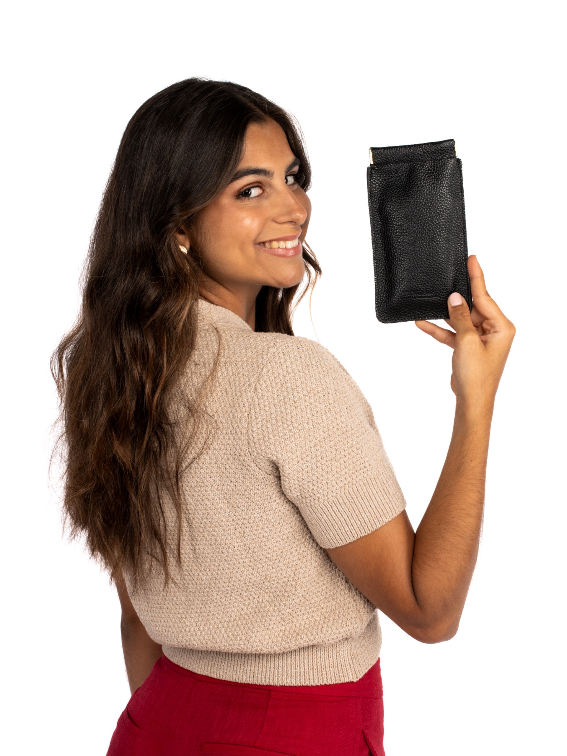 Bolsa de óculos em pele