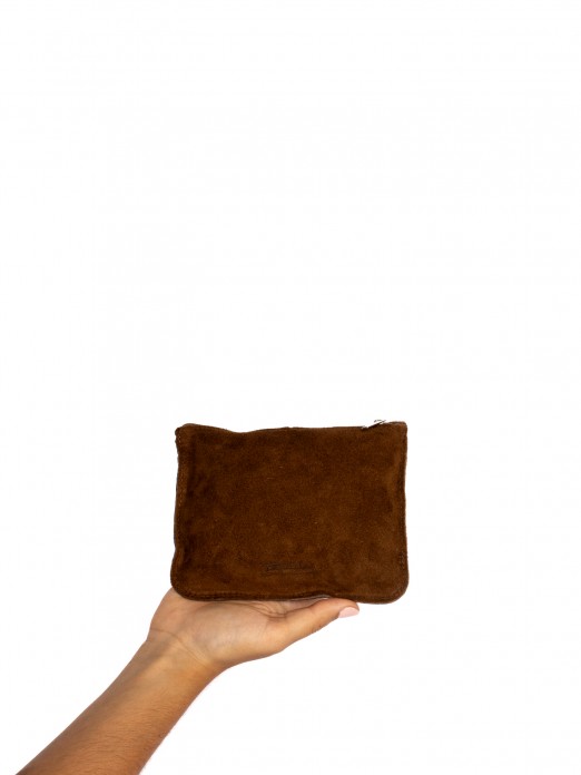 Bolsa em camura e animal print