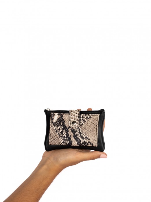 CARTEIRA EM PELE E PADRO ANIMAL PRINT