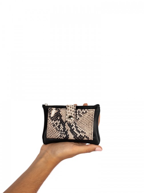 CARTEIRA EM PELE E PADRO ANIMAL PRINT