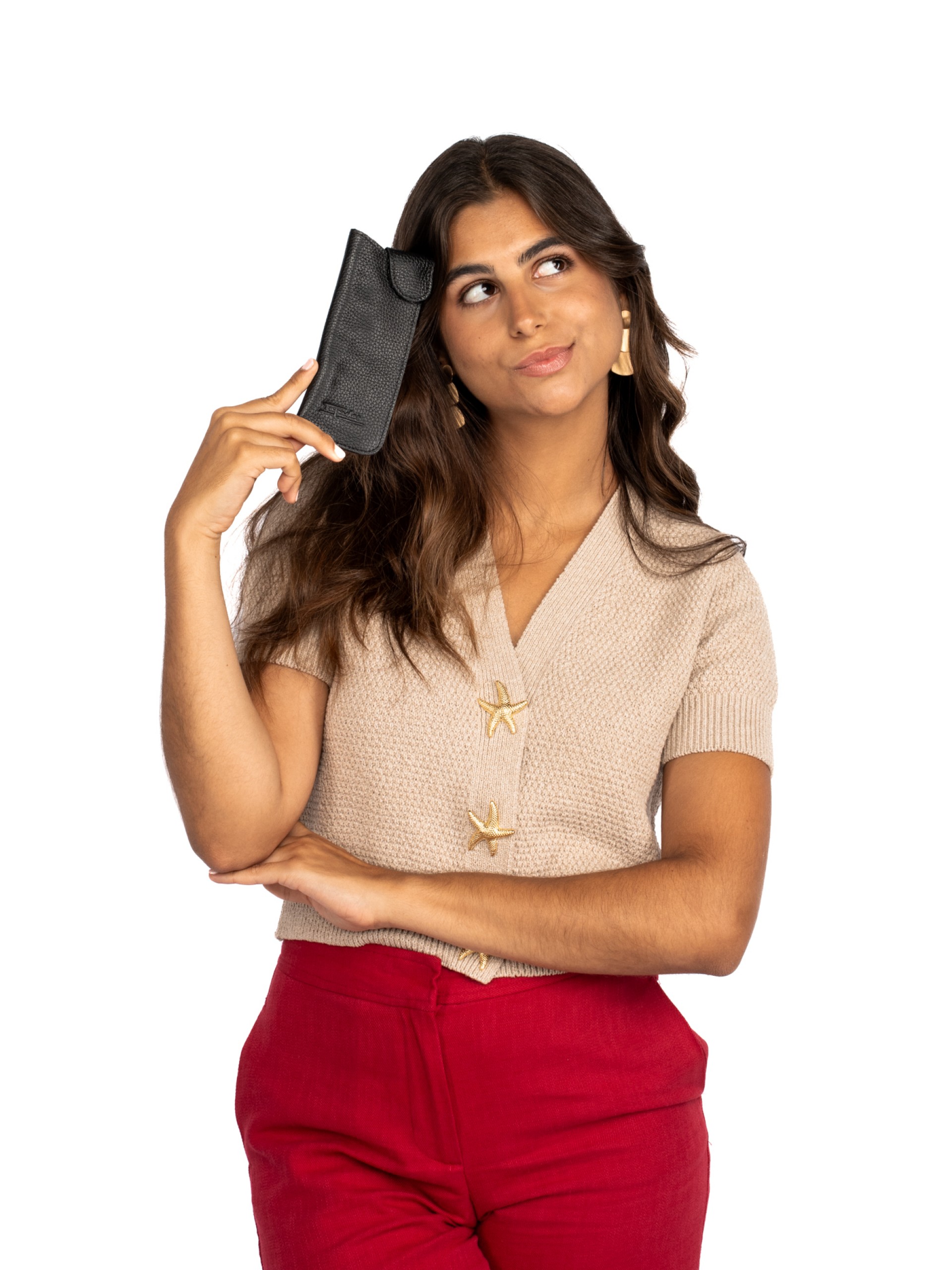 PORTA OCULOS EM PELE