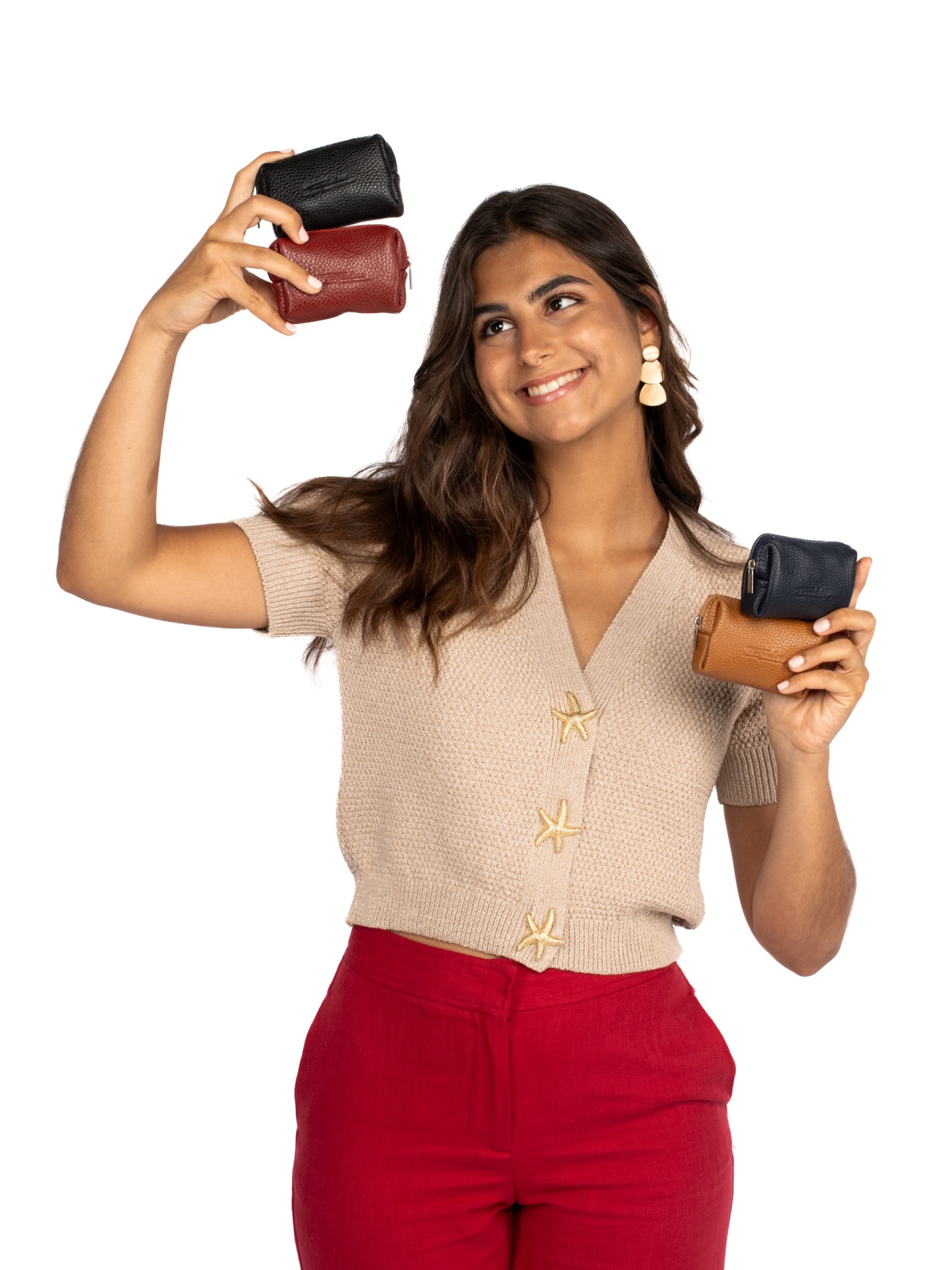 Porta moedas em pele