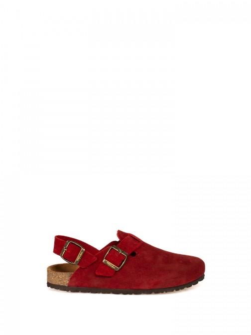 Clogs em camura com tira no calcanhar