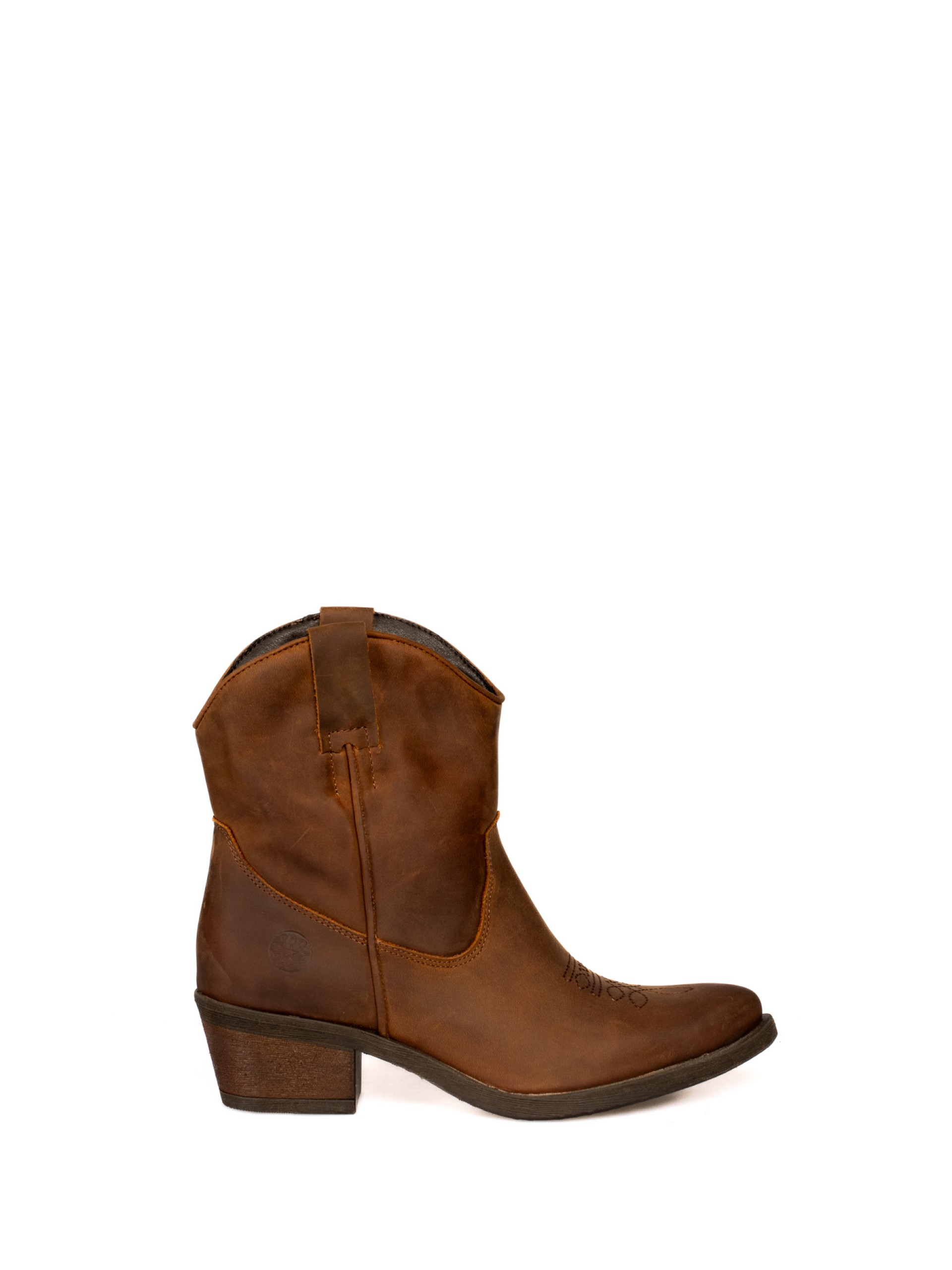 Botim texano em pele oleada