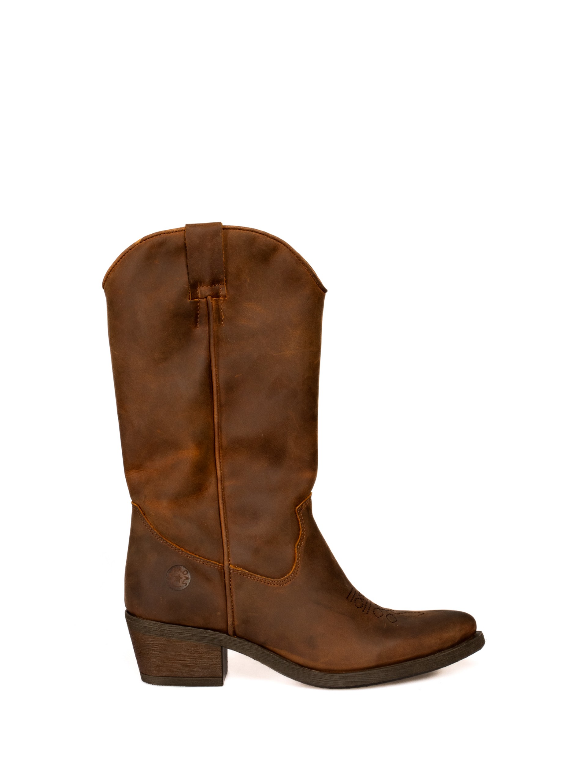 Bota texana com pele oleada