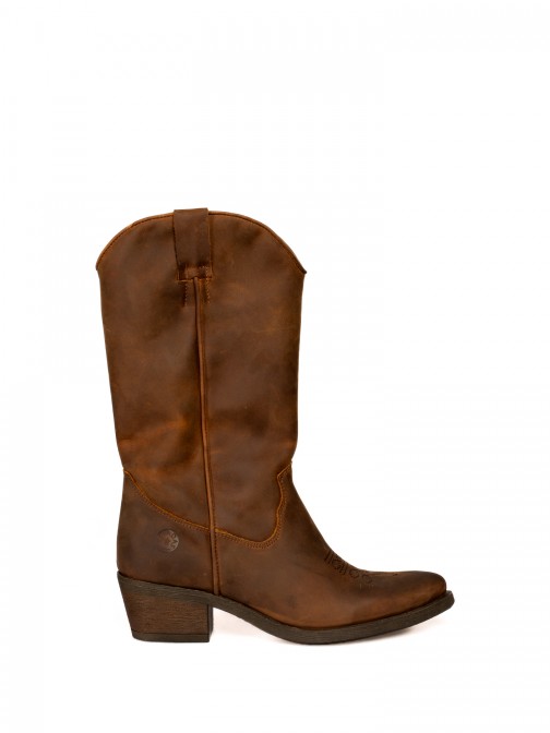 Bota texana com pele oleada Bota texana com pele oleada
