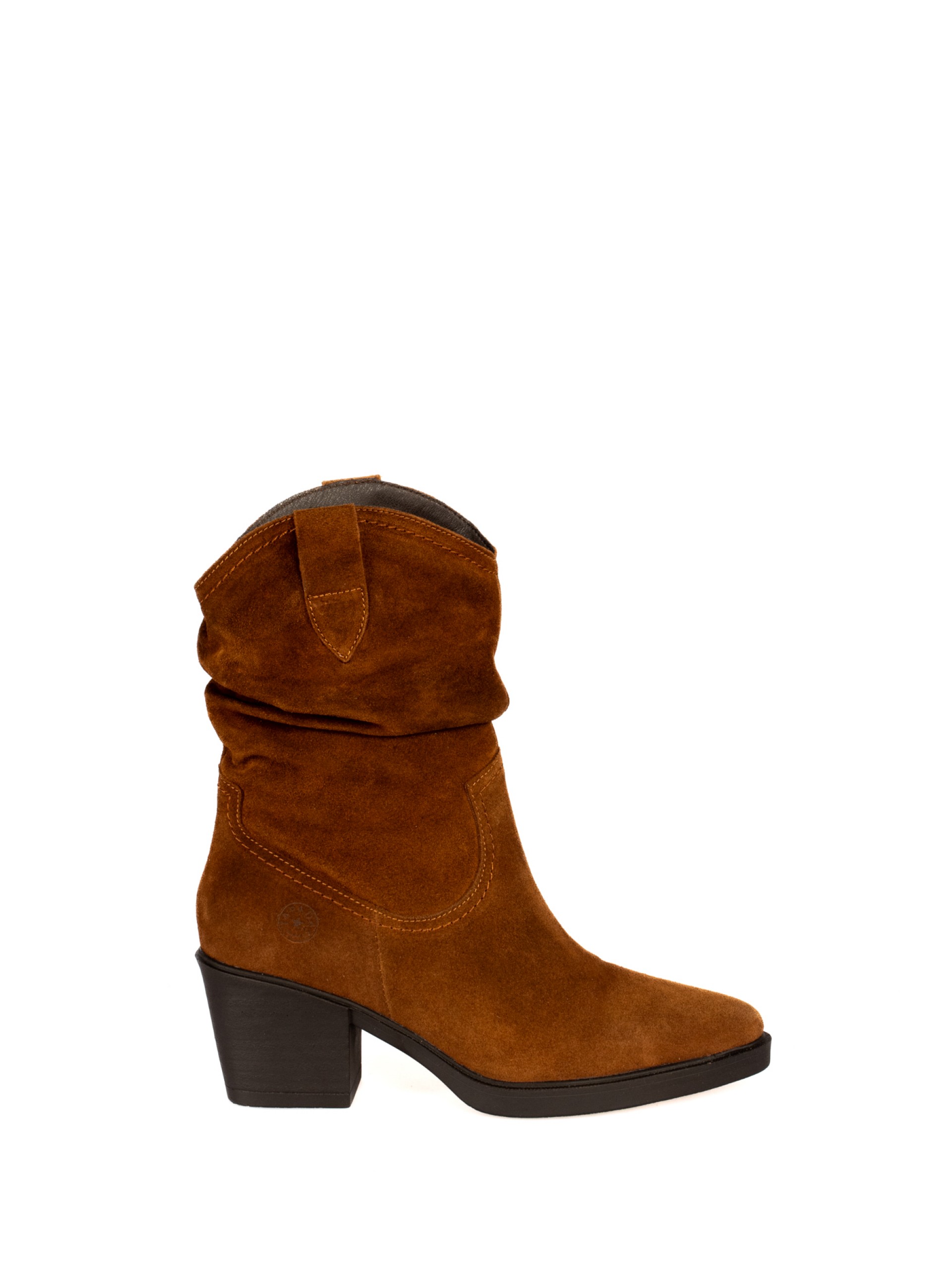 Bota Texana Meio Cano em Camurça