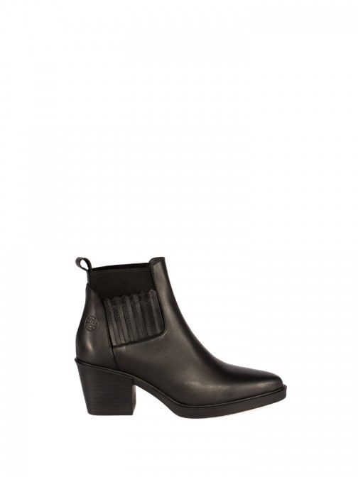 Leather Ankle Boot with Elastic
