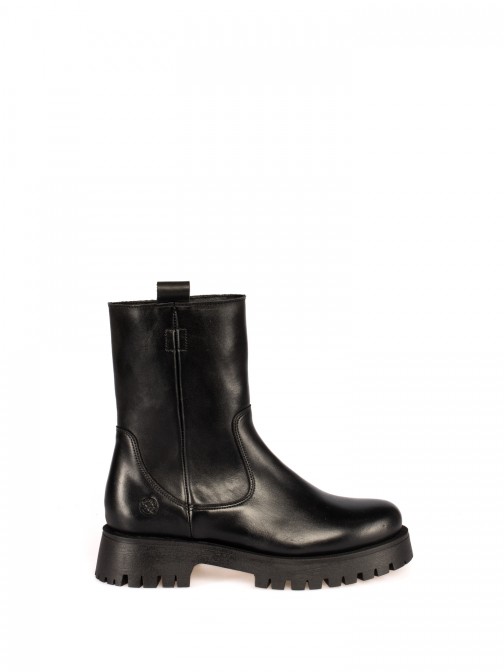 Thick-Soled Leather Boot
