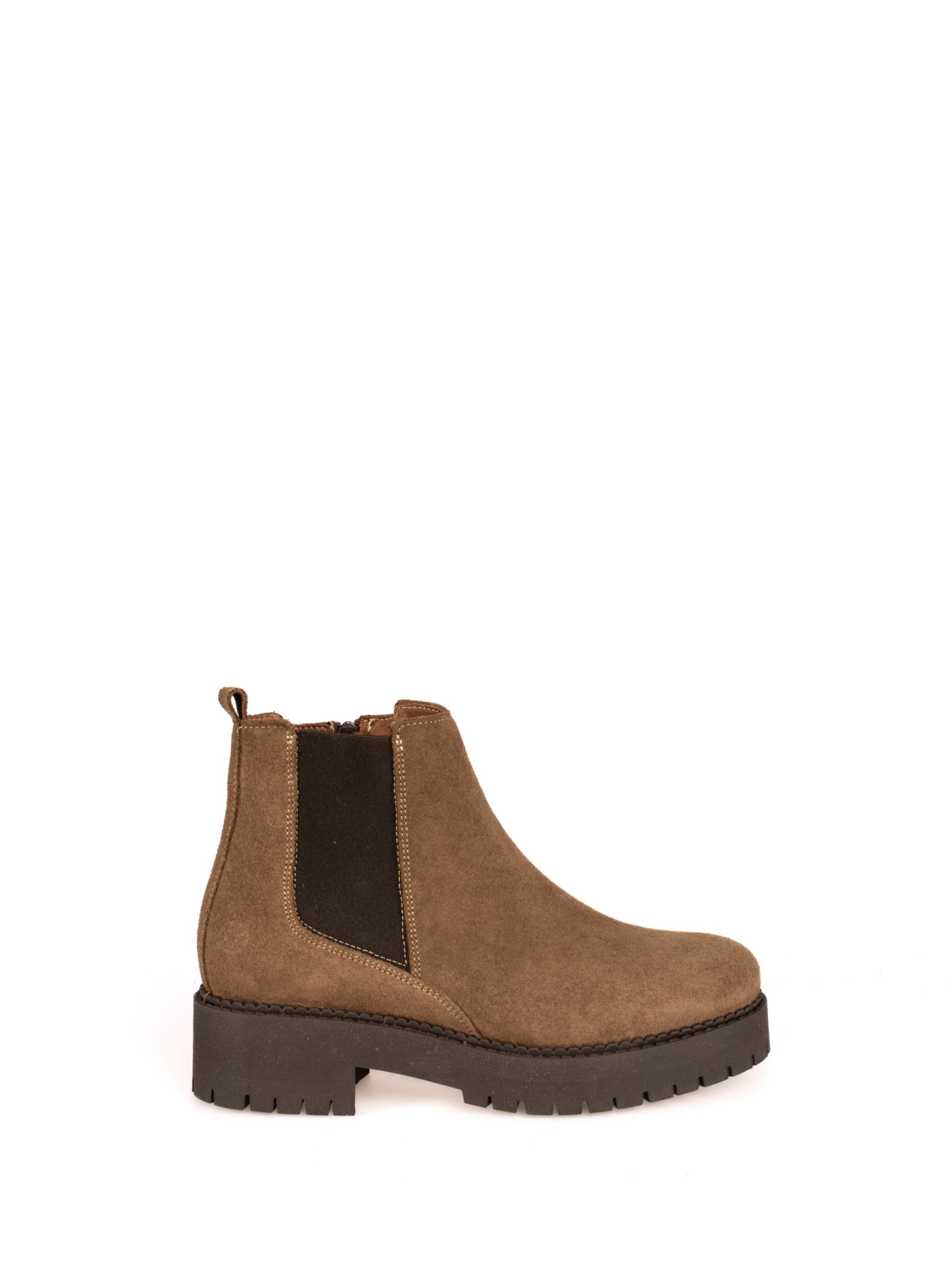 Botim Curto Com Elástico em Camurça