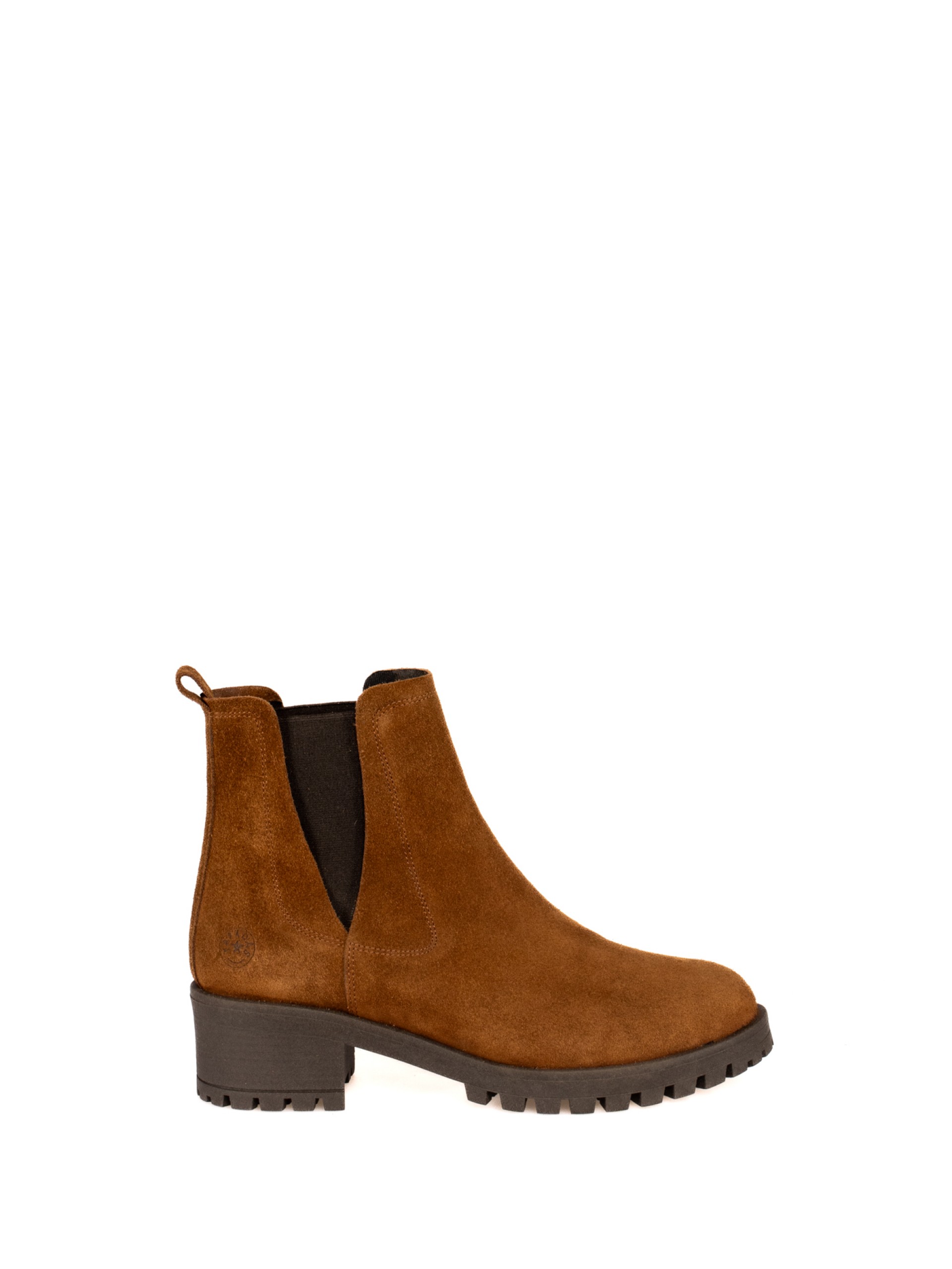 Suede ankle boots with structured sole