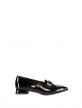 Patent leather shoe with buckle. Patent leather shoe with buckle.