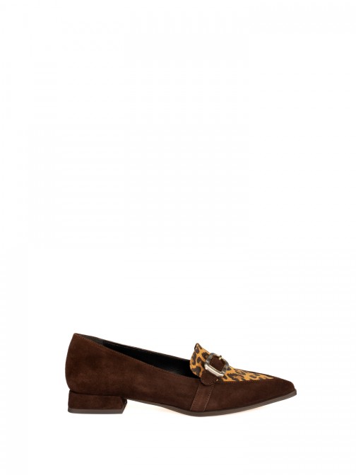 Suede Shoe with Animal Print
