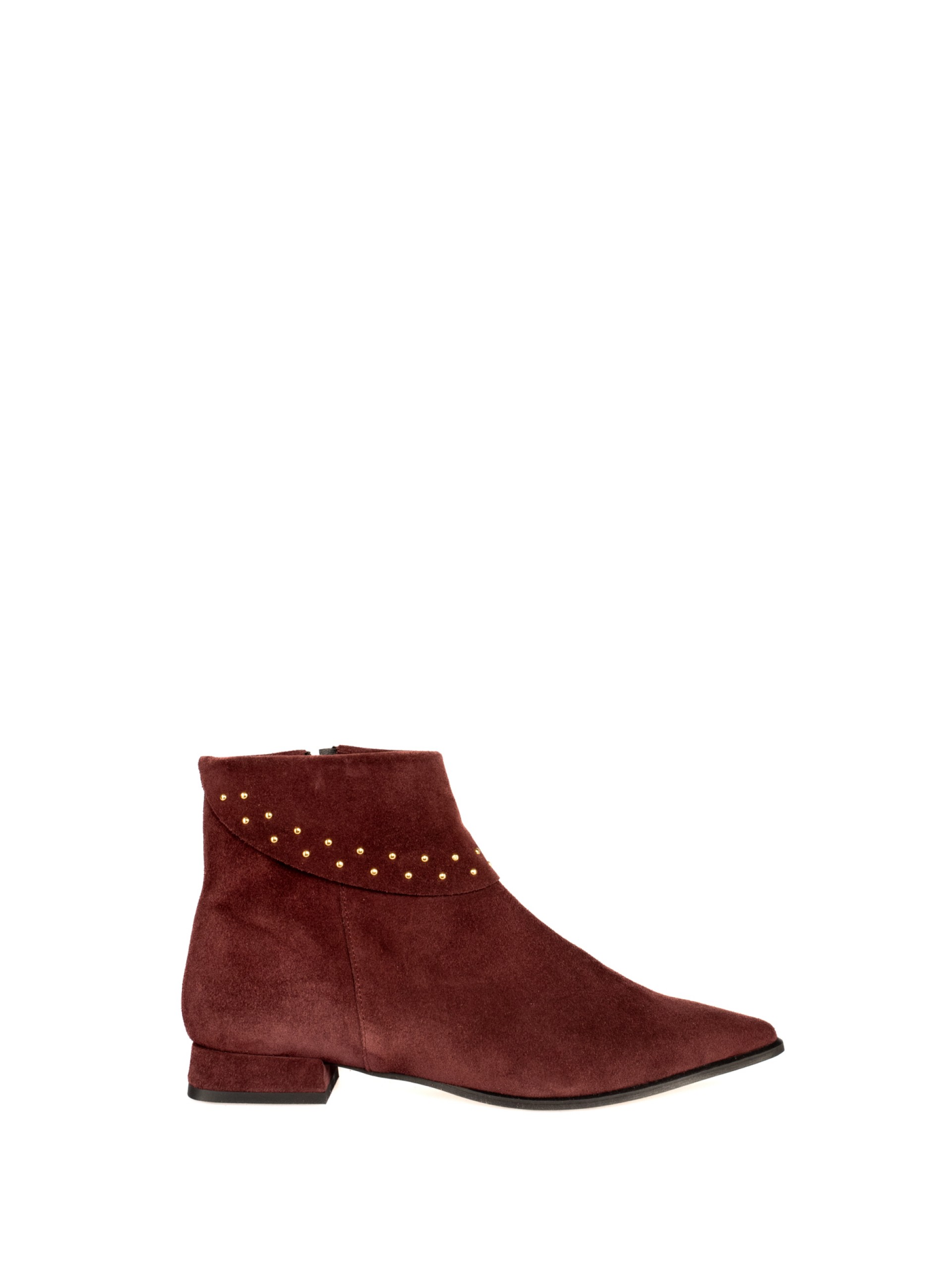 Short Suede Ankle Boot with Studs