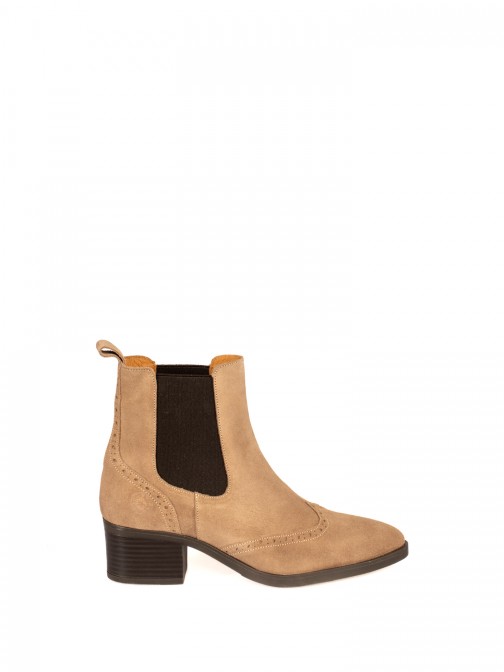 Suede Ankle Boots with Elastic Bands