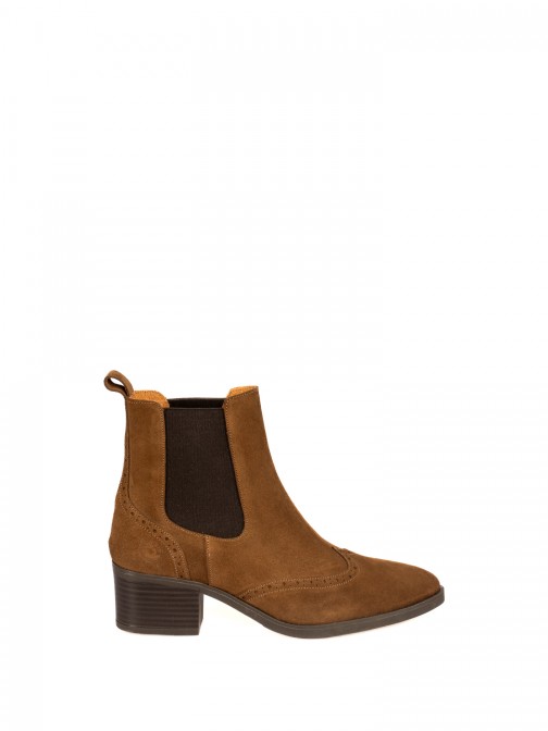 Suede Ankle Boots with Covered Elastic