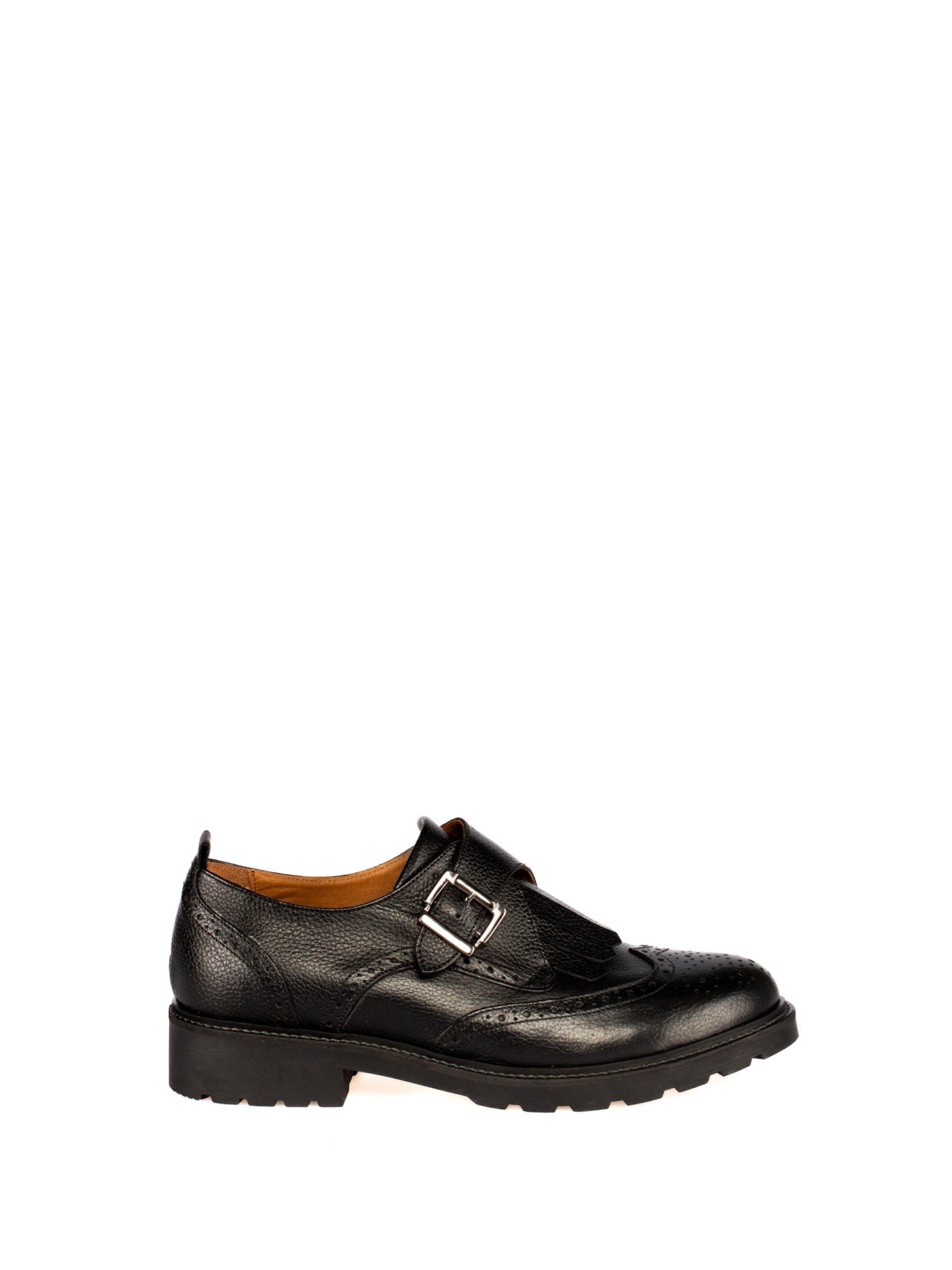 Sapato Oxford com Fivela em Pele