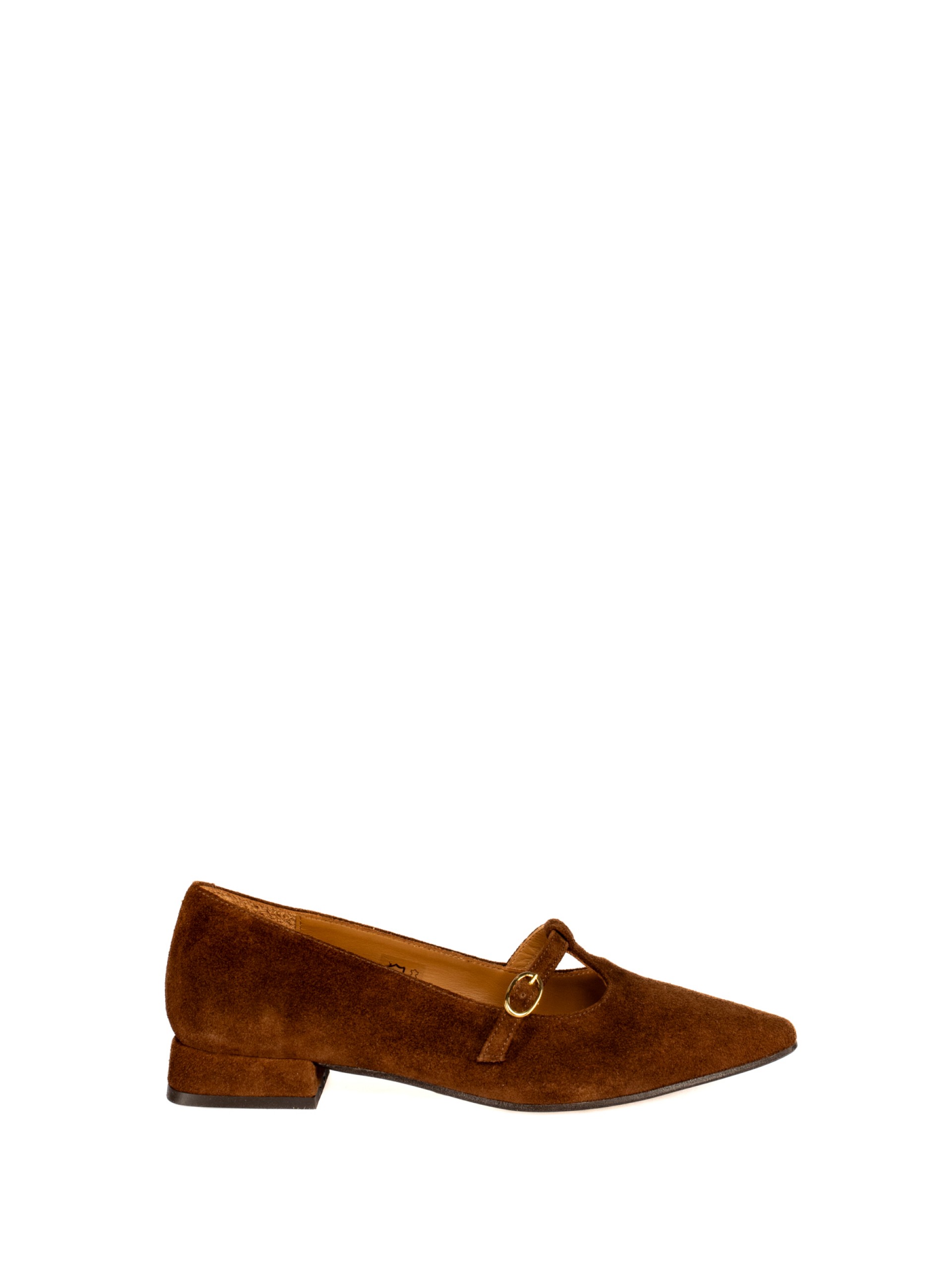 Low heel suede shoe