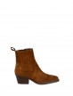 Suede Texan ankle boot with lined elastic Suede Texan ankle boot with lined elastic