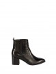 Leather high heel ankle boot with elastic and stud Leather high heel ankle boot with elastic and stud