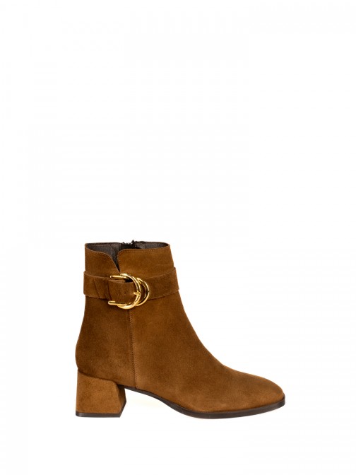 Suede Buckle Ankle Boots