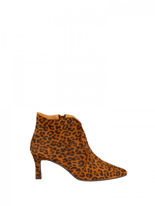 Botim de Salto Fino em Camura Animal Print